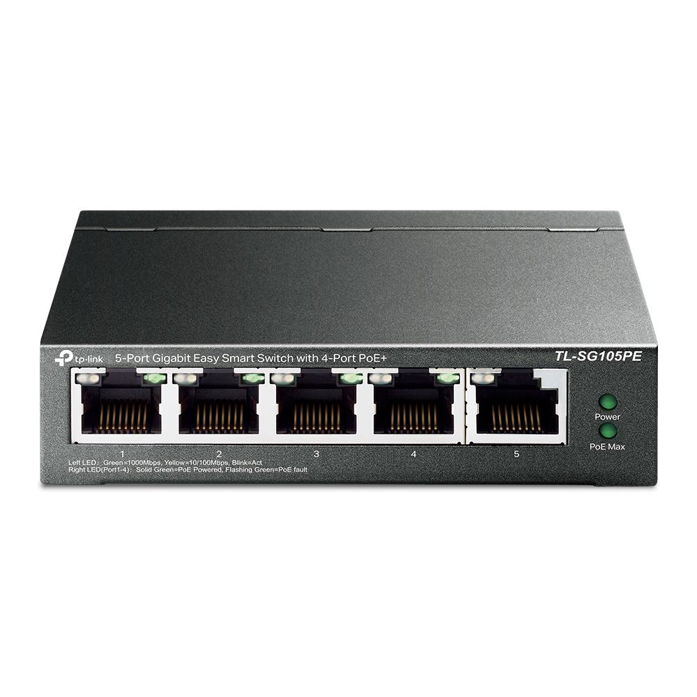 Thiết bị chuyển mạch TP-Link TL-SG105PE - 5-Port Gigabit Easy Smart Switch with 4-Port PoE+