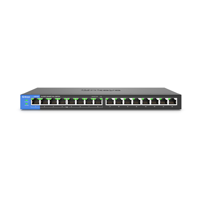 Thiết bị chuyển mạch switch Linksys LGS116P PoE+