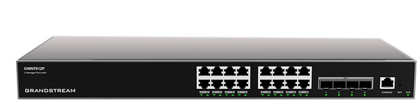 16-Port Gigabit PoE + 4-Port 10Gigabit SFP+ Layer 3 Managed Switch Grandstream GWN7812P-1
