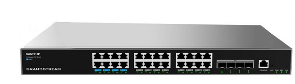 24-Port Gigabit PoE + 4-Port 10Gigabit SFP+ Layer 3 Managed Switch Grandstream GWN7813P-1