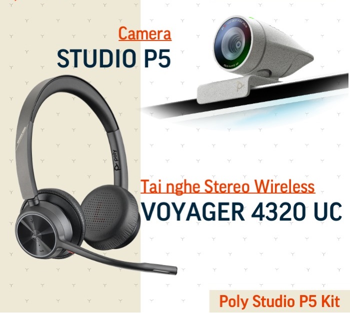 Bộ Kit camera hội nghị truyền hình Poly Studio P5 with Voyager 4320 UC (P5Kit-V4320)-1