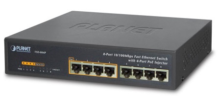 8-port 10/100Mbps with 4-port PoE Switch PLANET FSD-804P-1