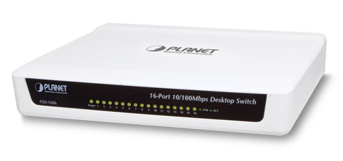 16-port 10/100Mbps Fast Ethernet Switch PLANET FSD-1606-1