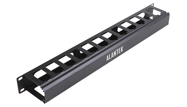 1U Aluminum Cable Management Panel Alantek (302-201ACM-1UBL)-1