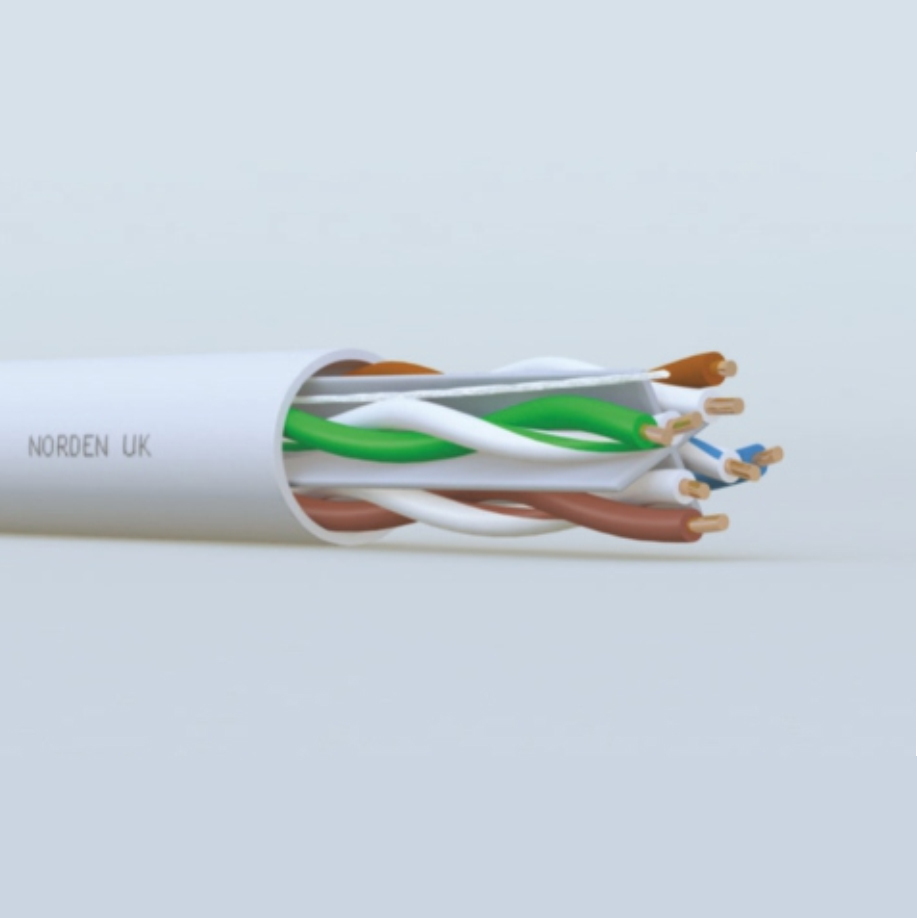 Cáp mạng Norden Cat6 UTP 4 cặp xoắn, vỏ PVC dòng E, màu xanh dương