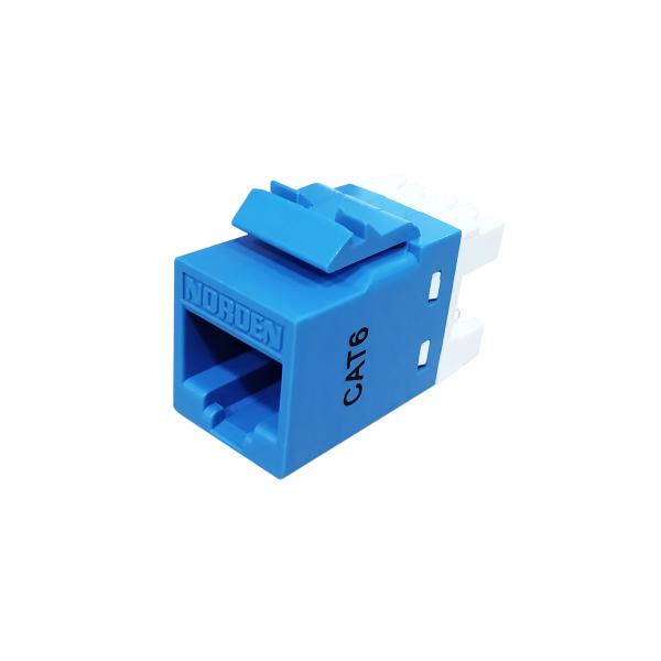 Jack nối mạng Norden cat6 UTP 180D. Màu xanh dương
