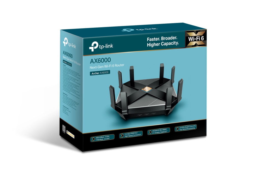 Thiết bị định tuyến và Wifi | Router TP-Link Ba Băng Tần Wi-Fi 6 AX600 | Archer AX6000-1