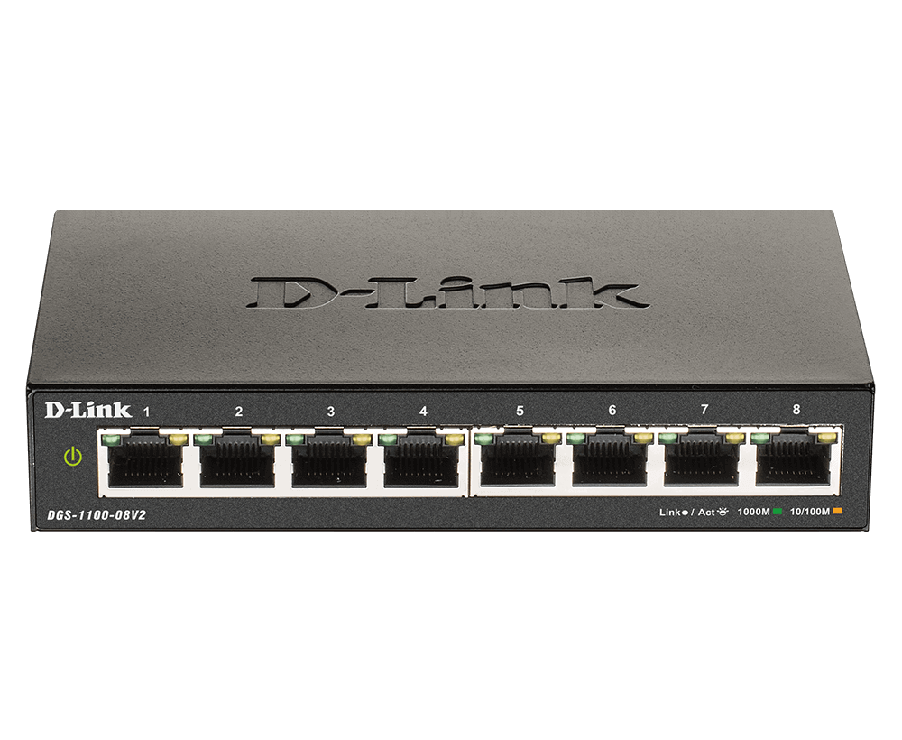 Thiết bị chuyển mạch Dlink 8-Port Gigabit Smart Managed Switch D-Link DGS-1100-08V2-1