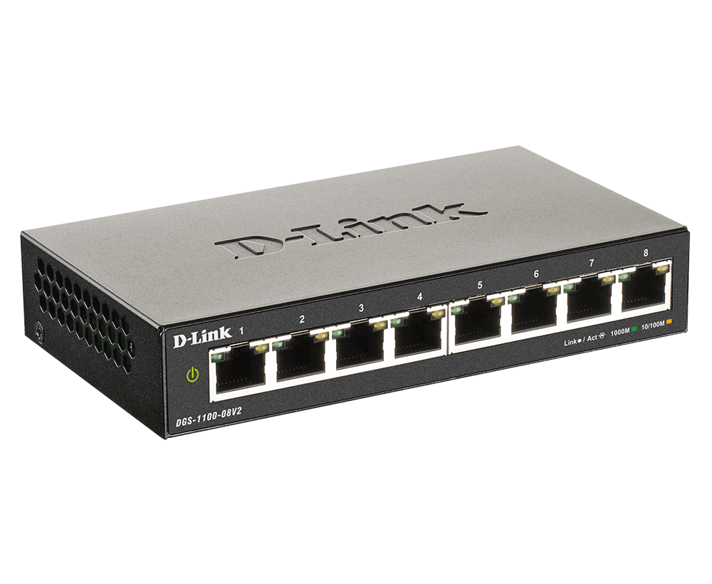 Thiết bị chuyển mạch Dlink 8-Port Gigabit Smart Managed Switch D-Link DGS-1100-08V2-1