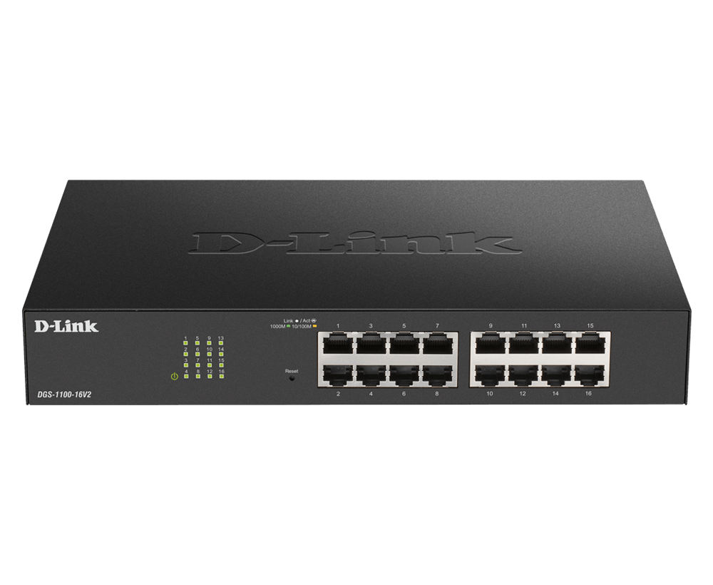 Thiết bị chuyển mạch Dlink 16-Port Gigabit Smart Managed Switch D-Link DGS-1100-16V2-1