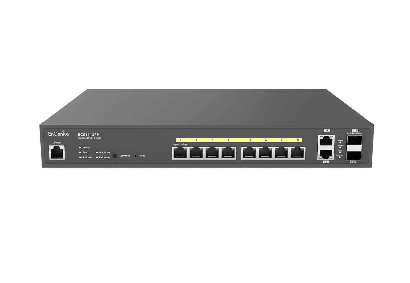 Thiết bị chuyển mạch EnGenius ECS1112FP - CloudSwitch L2Plus 8 Full PoE
