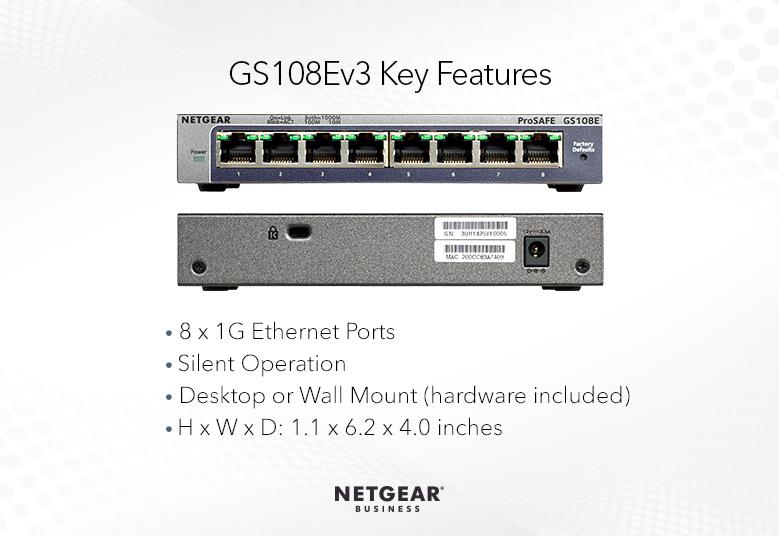 Thiết bị chuyển mạch Switch NETGEAR GS108E 8 Port Gigabit Ethernet Smart Managed Plus Switch-1