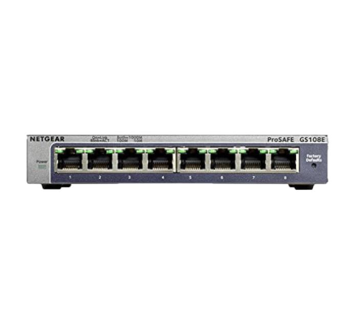 Thiết bị chuyển mạch Switch NETGEAR GS108E 8 Port Gigabit Ethernet Smart Managed Plus Switch-1