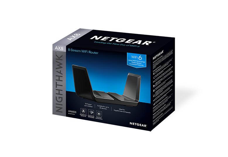 Thiết bị phát sóng wifi Netgear Nighthawk® (AX8) 8-Stream Dual-Band WiFi 6 Router (up to 6Gbps) - AX6000 WiFi Router (RAX80)-1