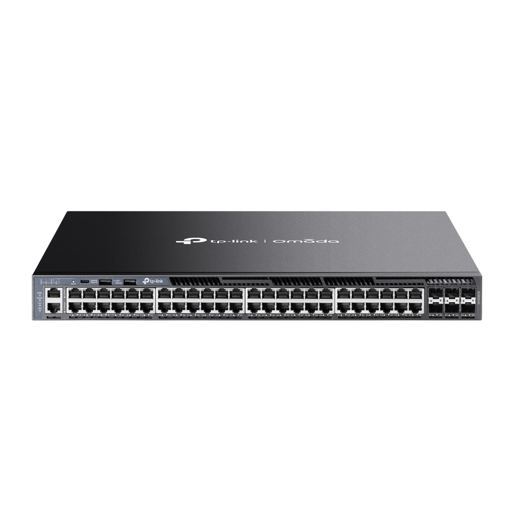 Thiết bị chuyển mạch Switch TP-Link SG6654X |Switch Managed L3 Omada 48 Cổng Gigabit Có Thể Xếp Chồng với 6 Khe Cắm 10G.