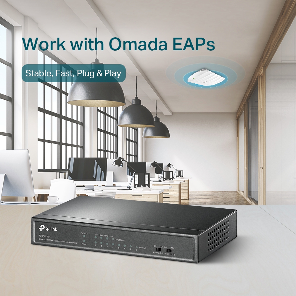 Thiết bị chuyển mạch Switch PoE TP-Link TL-SF1008LP-1