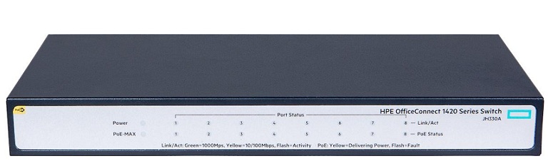 HPE OfficeConnect 1420 8G PoE+ (64W) Switch - JH330A -1
