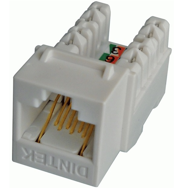 Ổ cắm mạng DINTEK Module Jack Cat.6 dạng ngang E-Jack (1305-04017)