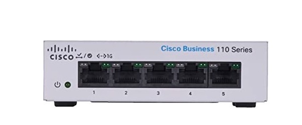 Cisco CBS110 Unmanaged 5-port GE, Desktop, Ext PS - CBS110-5T-D-EU-1