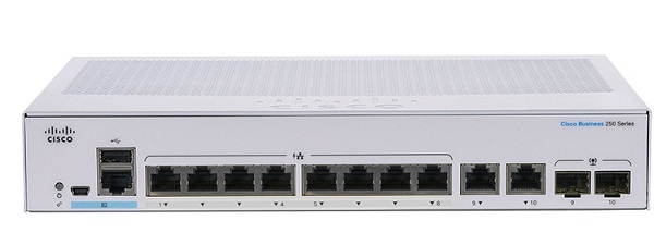 Switch CISCO CBS250-8T-E-2G-EU
