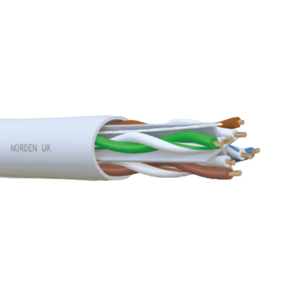 Cáp mạng Norden Cat6A UTP 4 cặp xoắn, vỏ PVC dòng E, màu xanh dương