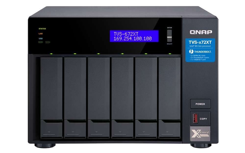 Thiết bị lưu trữ NAS QNAP TVS-672XT-i3-8G