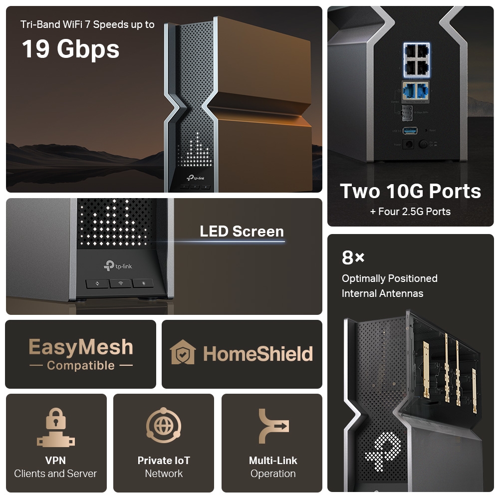 Thiết bị Router Wifi TP-Link Archer BE800 (Router Wi-Fi 7 Ba Băng Tần BE19000)-6