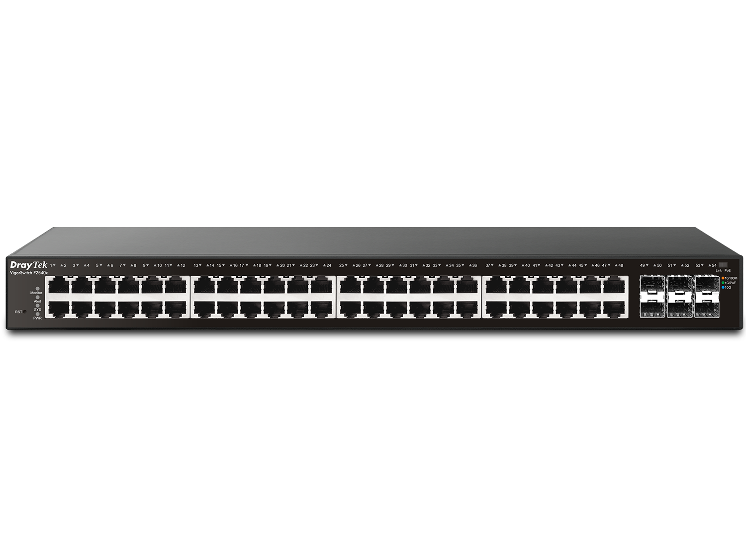 Thiết bị chuyển mạch DrayTek VigorSwitch P2540xs - Switch 54 Port Layer 2+ Managed 10G PoE-1