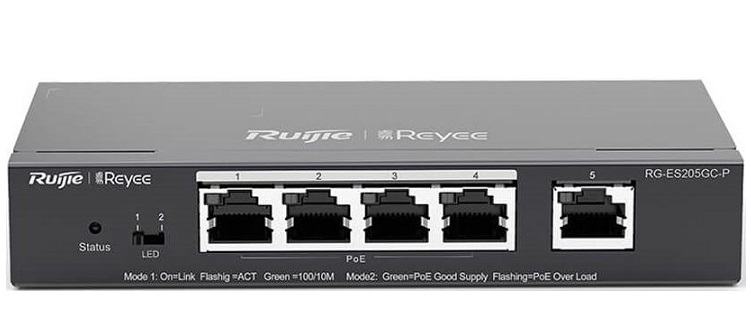 4-port 10/100/1000Base-T PoE Switch RUIJIE RG-ES205GC-P-1