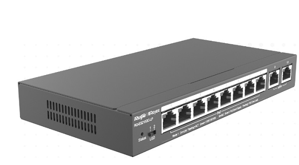 8-Port Gigabit PoE+2-Port Gigabit Uplink Smart Cloud Switch RUIJIE RG-ES210GC-LP-1
