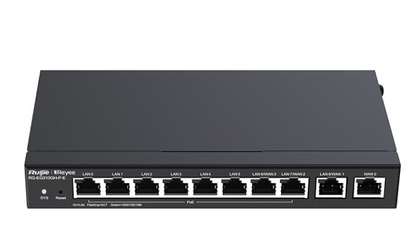 10-Port High Performance Cloud Managed PoE Office Router RUIJIE RG-EG310GH-P-E-1