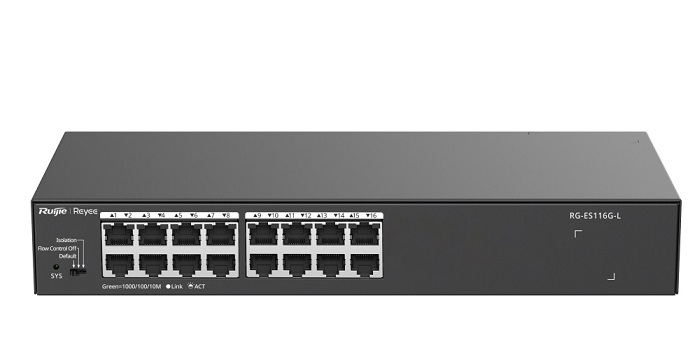 16-Port 10/100/1000Base-T Unmanaged Switch RUIJIE RG-ES116G-L-1