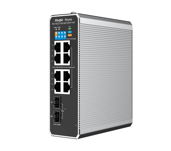 10-Port Cloud Managed Industrial Switch RUIJIE RG-NIS2100-8GT2SFP-HP-1