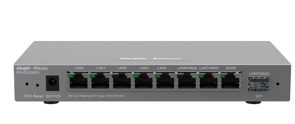 9-Port Gigabit Cloud Managed SFP Router RUIJIE RG-EG209GS-1