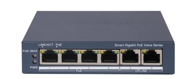 4 Port Gigabit Smart PoE Switch HIKVISION DS-3E1506P-EI/M-1