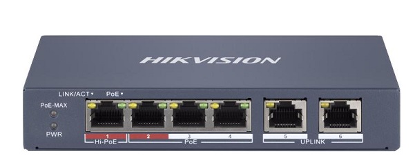 Smart Managed 4-Port 100Mbps Hi-PoE Switch HIKVISION DS-3E1106HP-EI-1
