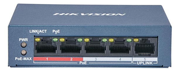 4-Port Fast Ethernet Unmanaged PoE Switch HIKVISION DS-3E0105P-E/M-1