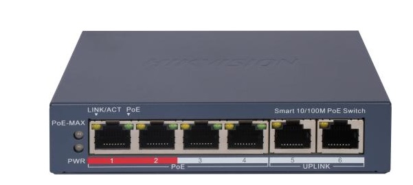4 Port Fast Ethernet Smart PoE Switch HIKVISION DS-3E1106P-EI-1