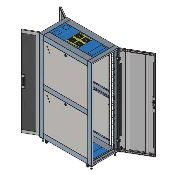 Tủ rack 27U cửa đôi sau LEGRAND SMARTRAK3.0 SR27812BVA3DD-FAN-1