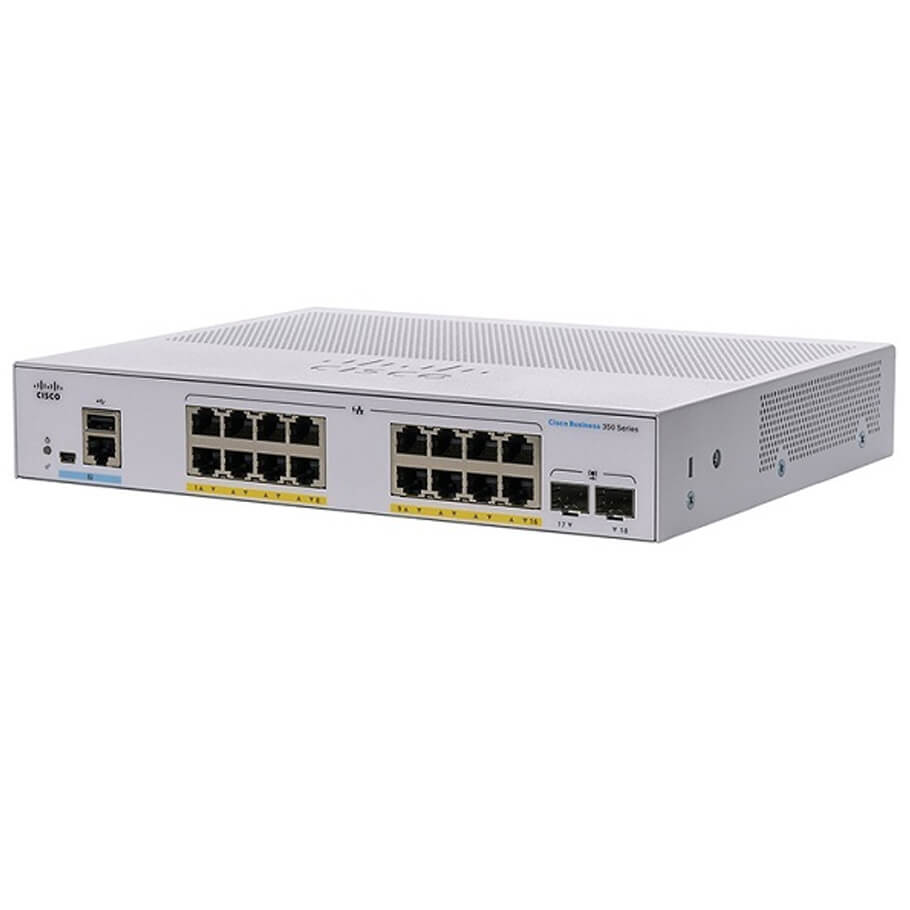 16-port GE PoE Managed Switch CISCO CBS350-16P-2G-EU-1