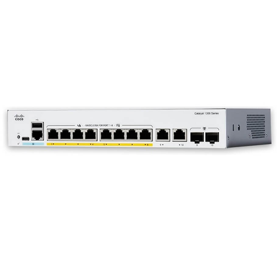 8-Port GE + 2 Combo Uplink Switch Cisco C1300-8T-E-2G-1