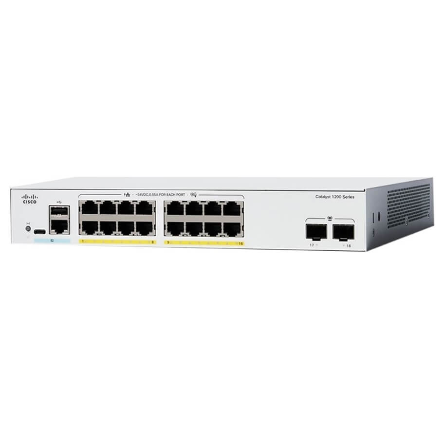 16-Port GE + 2-Port Gigabit SFP Switch CISCO C1200-16T-2G-1