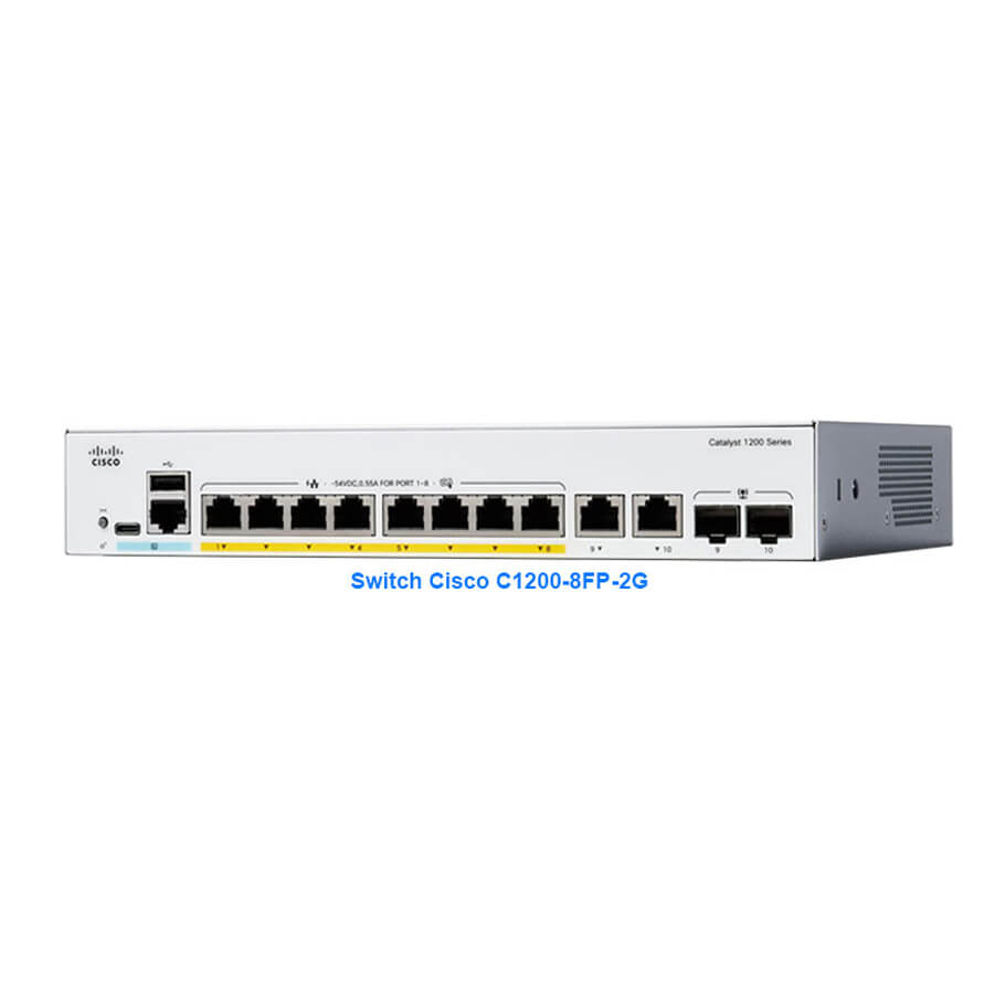 8-Port GE PoE + 2-Port 1G SFP Switch CISCO C1200-8FP-2G-1