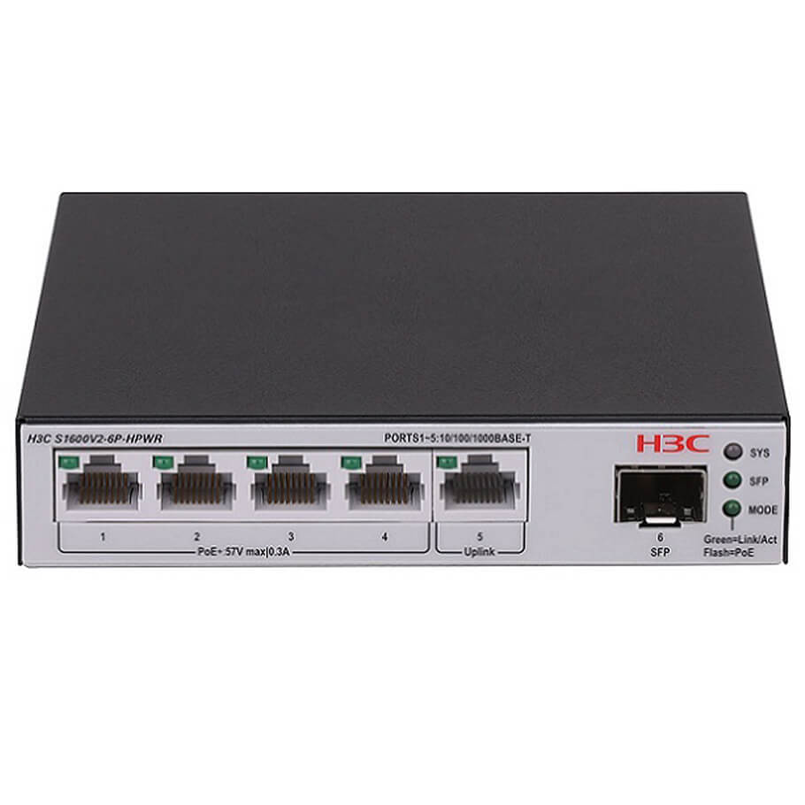 4-Port GE PoE Switch H3C LS-1600V2-6P-HPWR-GL-1
