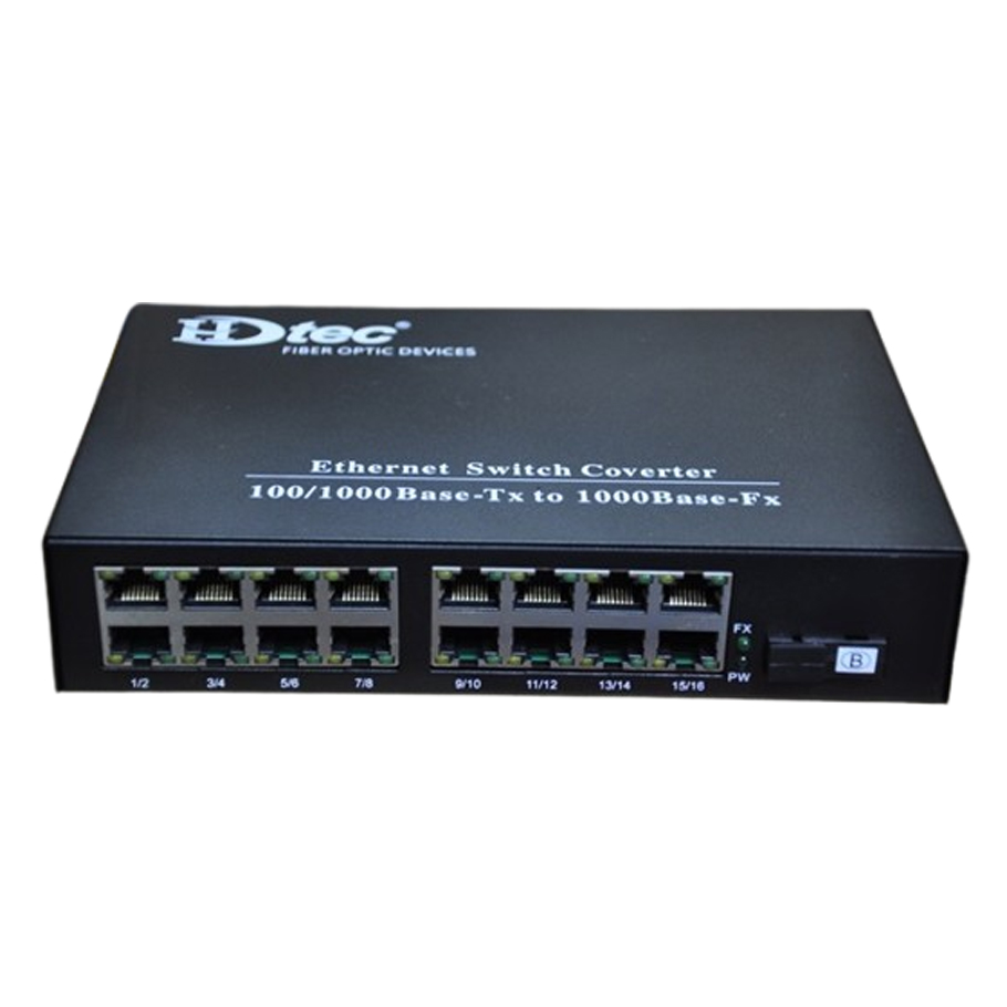 Converter Quang HDTEC Converter Quang 16 cổng RJ45 1G-1