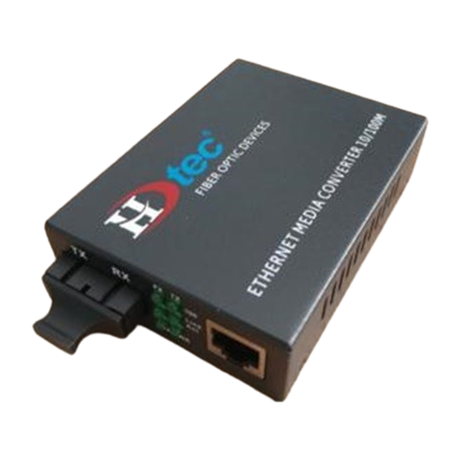 HDTEC Ethernet Converter 2 core quang 1 cổng RJ45 100M-1