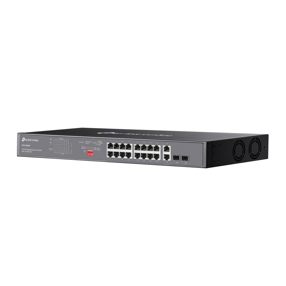 Thiết bị chuyển mạch TP-Link DS1018GMP | Omada 18-Port Gigabit Unmanaged Rackmount Switch with 16-Port PoE+-3