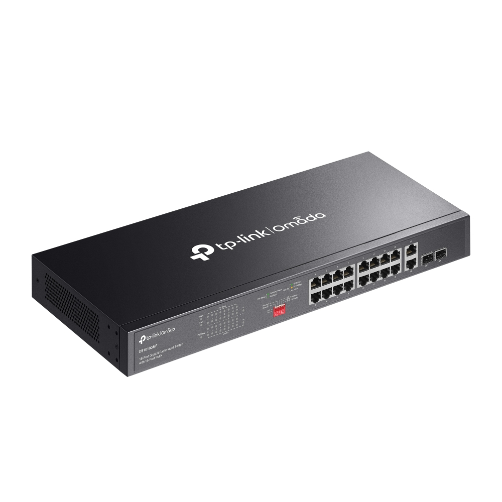 Thiết bị chuyển mạch TP-Link DS1018GMP | Omada 18-Port Gigabit Unmanaged Rackmount Switch with 16-Port PoE+-4