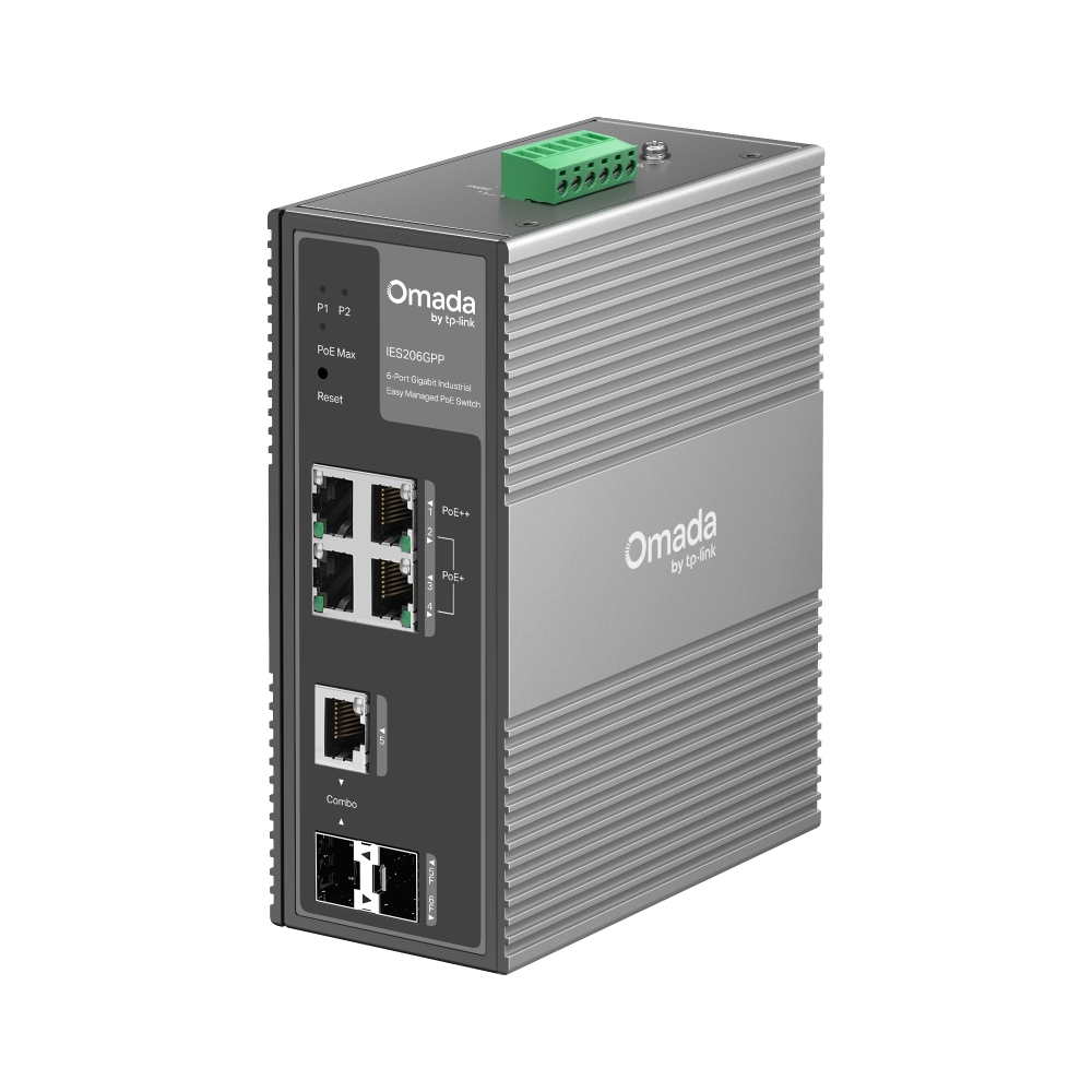 Thiết bị chuyển mạch TP-Link IES206GPP | Omada 6-Port Gigabit Industrial Easy Managed Switch with 3-Port PoE+ and 1-Port PoE++