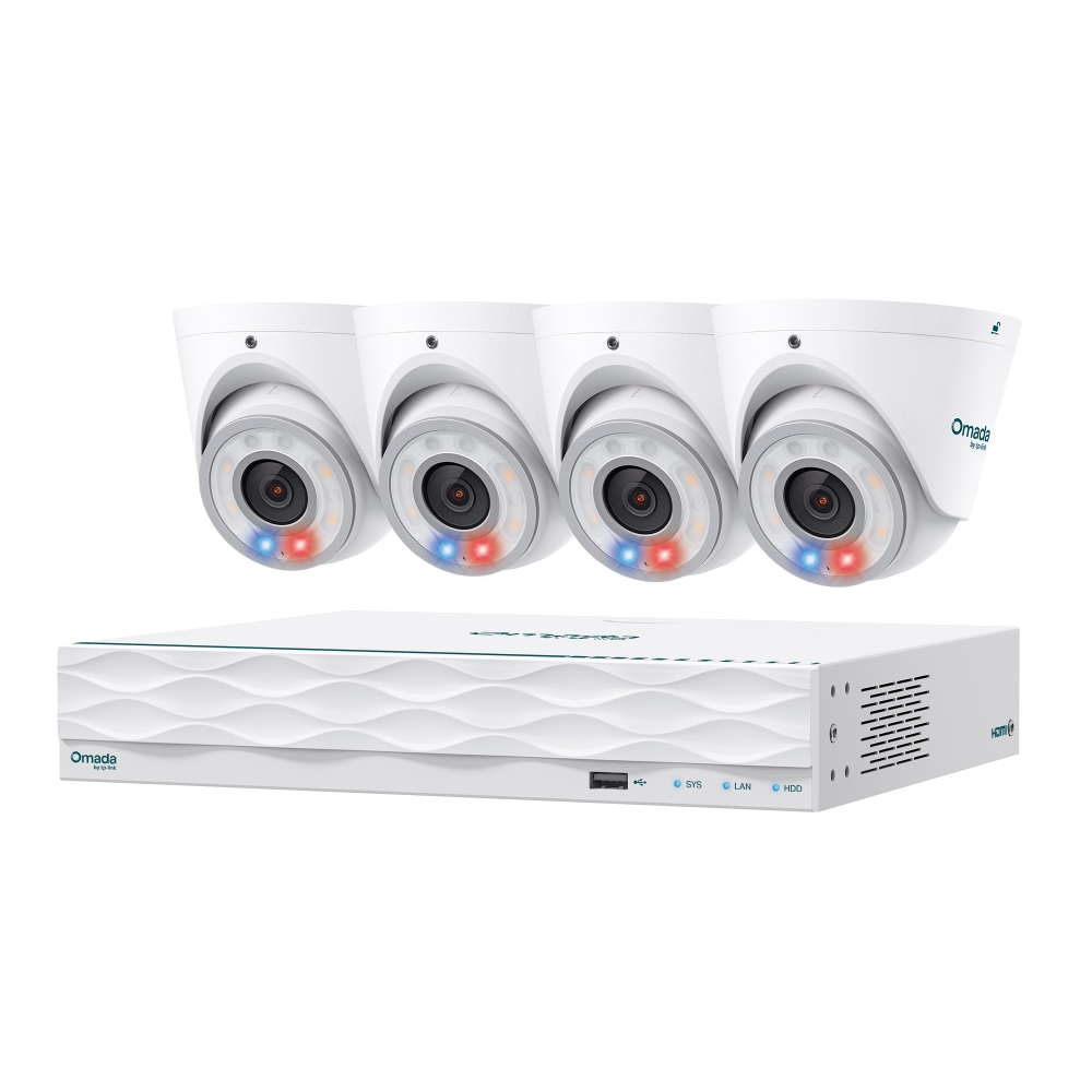 Thiết bị TP-Link Omada T8S4-2T | Omada 8MP Turret PoE Security Camera System with 2TB HDD, 4 Cameras with 16-Channel NVR